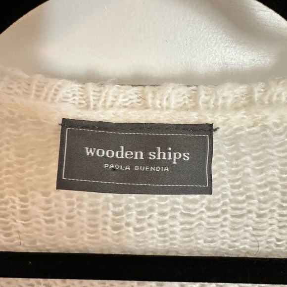 WOODEN SHIPS S/M Paola Buendia mohair wool neutral landscape boho knit sweater - Picture 4 of 12